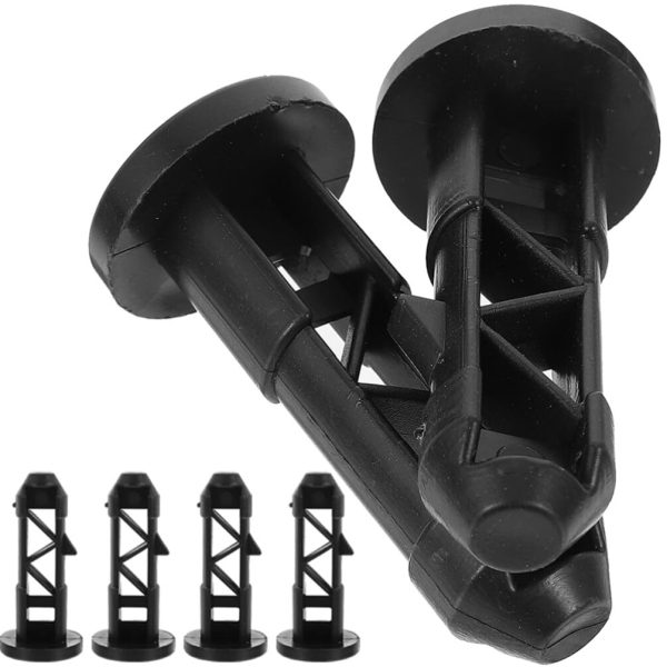 6pcs Trash Can Latch Bin Lid Hinge Pins Plastic Wheeled Trash Can Hinged Pins Accessories for Household and Commercial Wheelie Trash Bins Black