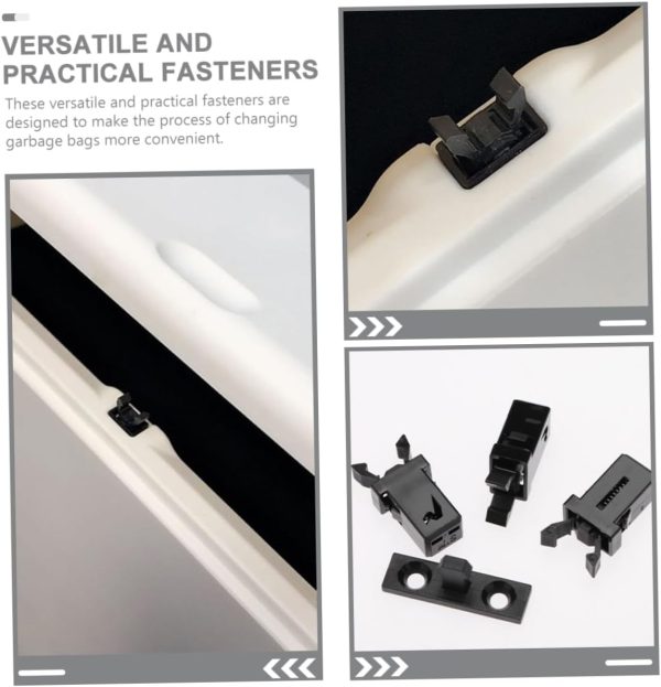 24pcs Trash Can Buckle Garbage Can Lock Part Waste Bin Press Buckle Reusable Push Latch Trash Can Latch Touch Top Lid Bin Latch Small Lock Switch Garbage Can Push Latch Plastic - Image 2