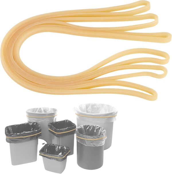 Trash Can Rubber Bands Set of 3 Yellow Large Rubber Bands Fits 13 to 30 Gallon Trash Cans Heavy Duty