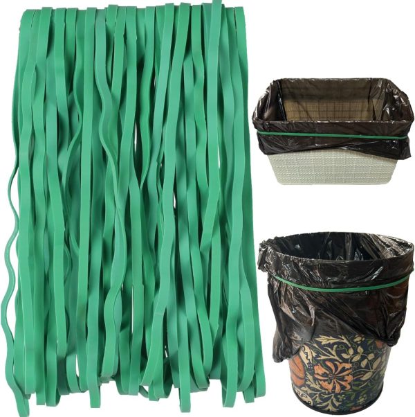 Rubber Bands Large Flat Fold Length12inch 40 Pieces Fits 8-33 Gallon Trash Cans Green Heavy Duty Elastic Rubber Bands for File folders Office Home Supplies