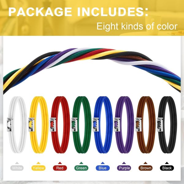 Set of 8 Garbage Can Bands Adjustable Large Garbage Can Rubber Bands Cord Fits 8 to 33 Gallon Multifunction for Kitchen Tables Picnic Party (Bright Colors) - Image 2