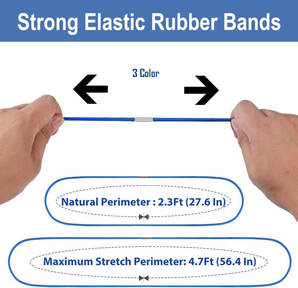 Trash Can Rubber Bands, Fit 13-30 Gallon Garbage Can, Set of 3 Elastic Trash Can Bands Heavy Duty for Kitchen Bathroom, Garbage Bin & Litter Box Bands to Keep Trash Liners in Place, Durable