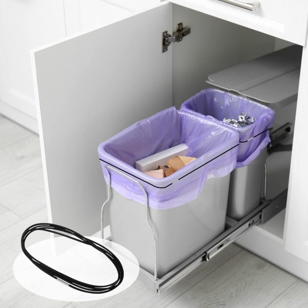 12Pcs Trash Can Bands for 13-30 Gallon Garbage Can 4.7Ft Rubber Trash Bag Holder Durable Elastic Trash Can Bungee for Home Kitchen School Office Indoor Outdoor - Image 2