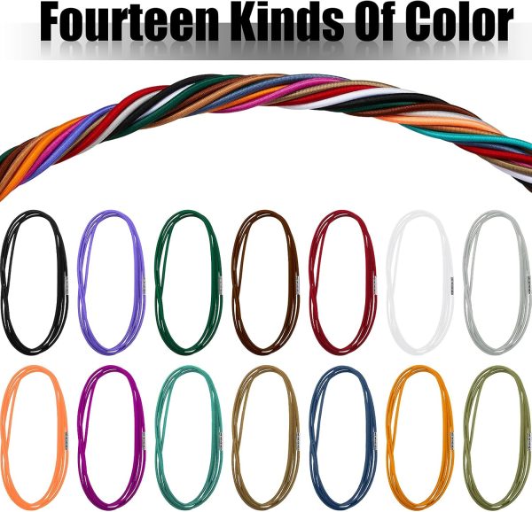 14 Pieces 4.9 Feet Trash Can Band Elastic Rubber Bands 30-64 Gallon Garbage Can Garbage Colorful Litter Box Band Loop for Trash Can Outdoor, 14 Colors - Image 2