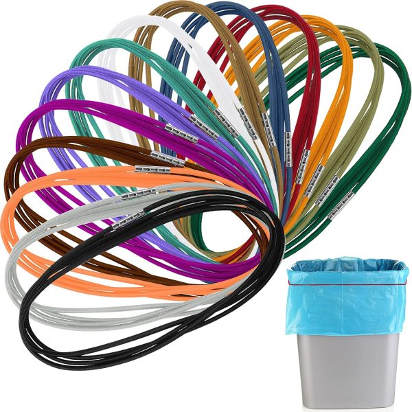 14 Pieces 4.9 Feet Trash Can Band Elastic Rubber Bands 30-64 Gallon Garbage Can Garbage Colorful Litter Box Band Loop for Trash Can Outdoor, 14 Colors